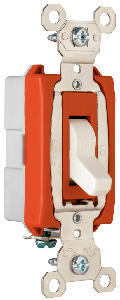 LEGRAND Pass & Seymour PS20AC1W Toggle Type Thermoplastic Polycarbonate Toggle Glass-Reinforced