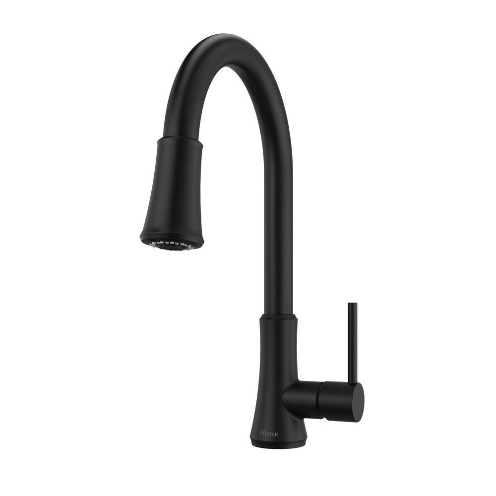 PFISTER Pfister G529-PF2B Pfirst Series 1 Handle Pull-Down Kitchen Faucet in Matte Black