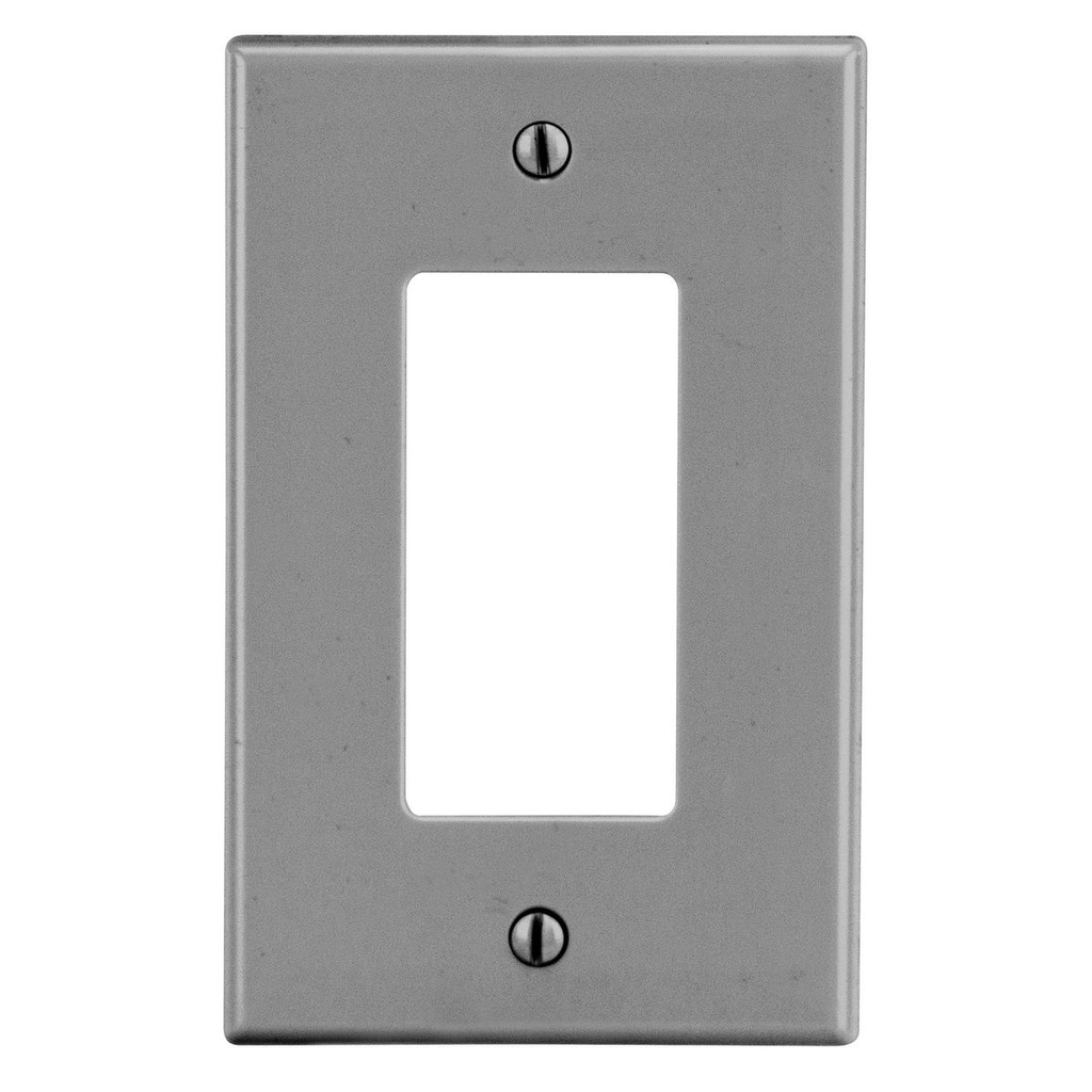 HUBBELL Hubbell Wiring Device-Kellems P26GY HWDK P26GY Wallplate, 1-Gang, Decorator, Gray