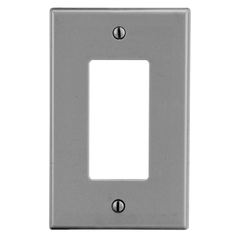 HUBBELL Hubbell Wiring Device-Kellems P26GY HWDK P26GY Wallplate, 1-Gang, Decorator, Gray