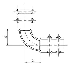 MUELLER INDUSTRIES Mueller Streamline RP02728 Elbow, 3/4 in Press x 3/4 in Press