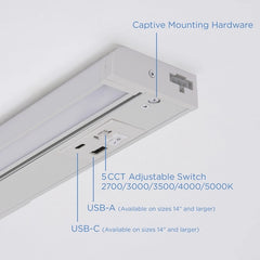 AFX Afx ELNU22BK Elena LED Under Cabinet 12W 22 inch