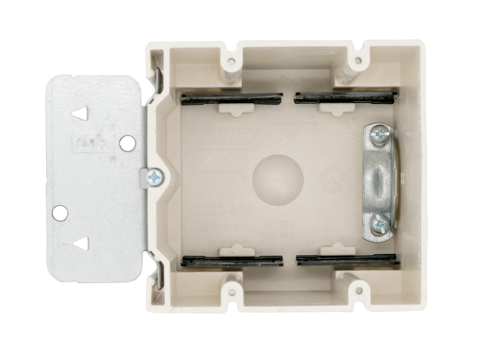 ALLIED MOULDED PRODUCTS Allied Moulded Products 2302-ABKSC Nonmetallic Adjustable Wall Box