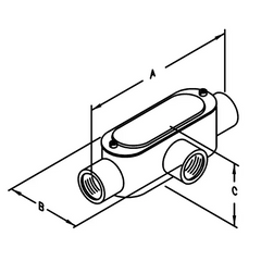 ATKORE Atkore AT1CGKON Form 5 Aluminum Threaded Conduit Body T 1/2 inch