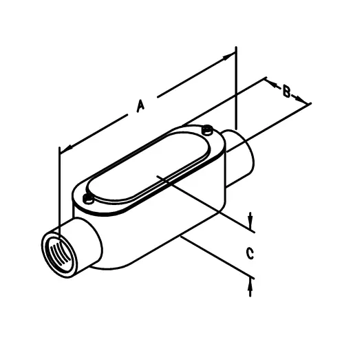 ATKORE Atkore AC4CGKON Aluminum Die Cast Threaded C Conduit Body With Flat Cover & Gasket 1-1/4 inches