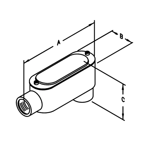 ATKORE Atkore ALB9CGKON 3-1/2 inches aluminum die cast threaded LB conduit body with flat cover & gasket