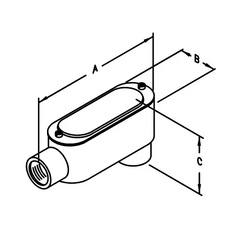 ATKORE Atkore LB27-CGKON 3/4 inches threaded LB conduit body with steel cover & gasket form 7 grey iron