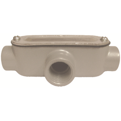 ATKORE Atkore AT4CGKON 1-1/4 inches Aluminum Die Cast Threaded T Conduit Body With Flat Cover And Gasket