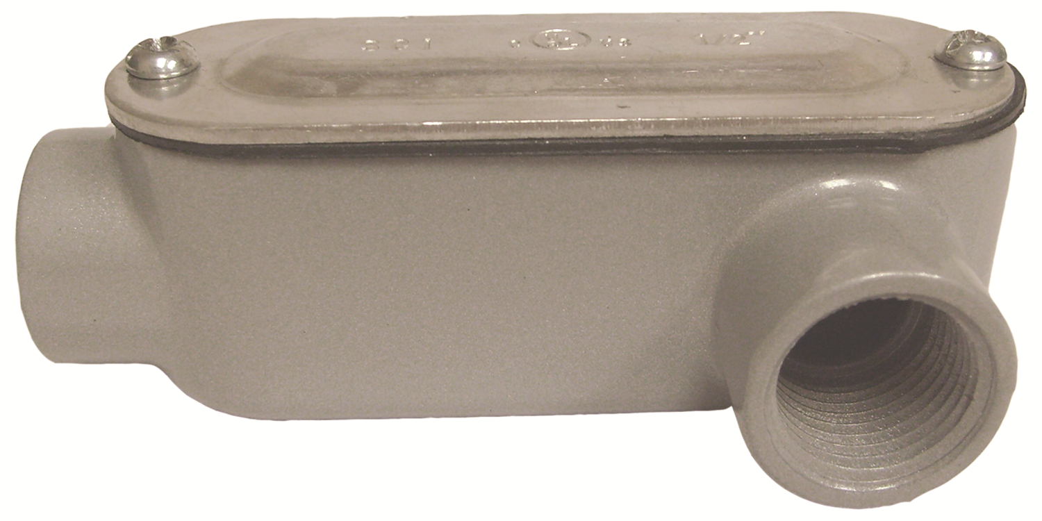 ATKORE Atkore ALL5CGKON 1-1/2 in Aluminum Die Cast Threaded LL Conduit Body With Flat Cover & Gasket