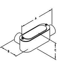 ATKORE Atkore ALL5CGKON 1-1/2 in Aluminum Die Cast Threaded LL Conduit Body With Flat Cover & Gasket