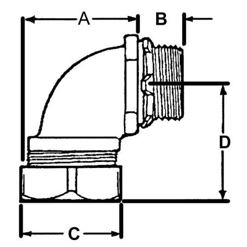ATKORE Atkore LTQ5090-ICKON 1/2 inch 90 degree screw-on liquid tight connector with insulated throat