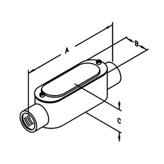 ATKORE Atkore ac6cgkon 2 inches aluminum die cast threaded c conduit body with flat cover & gasket