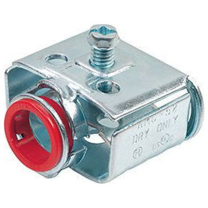 BRIDGEPORT FITTINGS Bridgeport Fittings AMC-52 3/8 to 1/2 Inch Steel MC Cable Connector with Duplex Snap-In Set-Screw With Insulated Throat