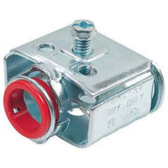 BRIDGEPORT FITTINGS Bridgeport Fittings AMC-52 3/8 to 1/2 Inch Steel MC Cable Connector with Duplex Snap-In Set-Screw With Insulated Throat