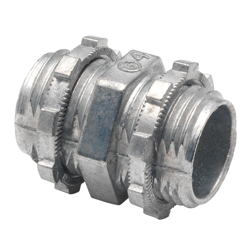 BRIDGEPORT FITTINGS Bridgeport Fittings 1191-DC2 Ball Burnished Zinc Die Cast Box-to-Box Connector With Locknuts 1/2 Inch Box of 50