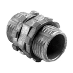 BRIDGEPORT FITTINGS Bridgeport Fittings 1191-DC2 Ball Burnished Zinc Die Cast Box-to-Box Connector With Locknuts 1/2 Inch Box of 50