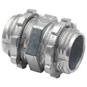 BRIDGEPORT FITTINGS Bridgeport Fittings 1191-DC2 Ball Burnished Zinc Die Cast Box-to-Box Connector With Locknuts 1/2 Inch Box of 50