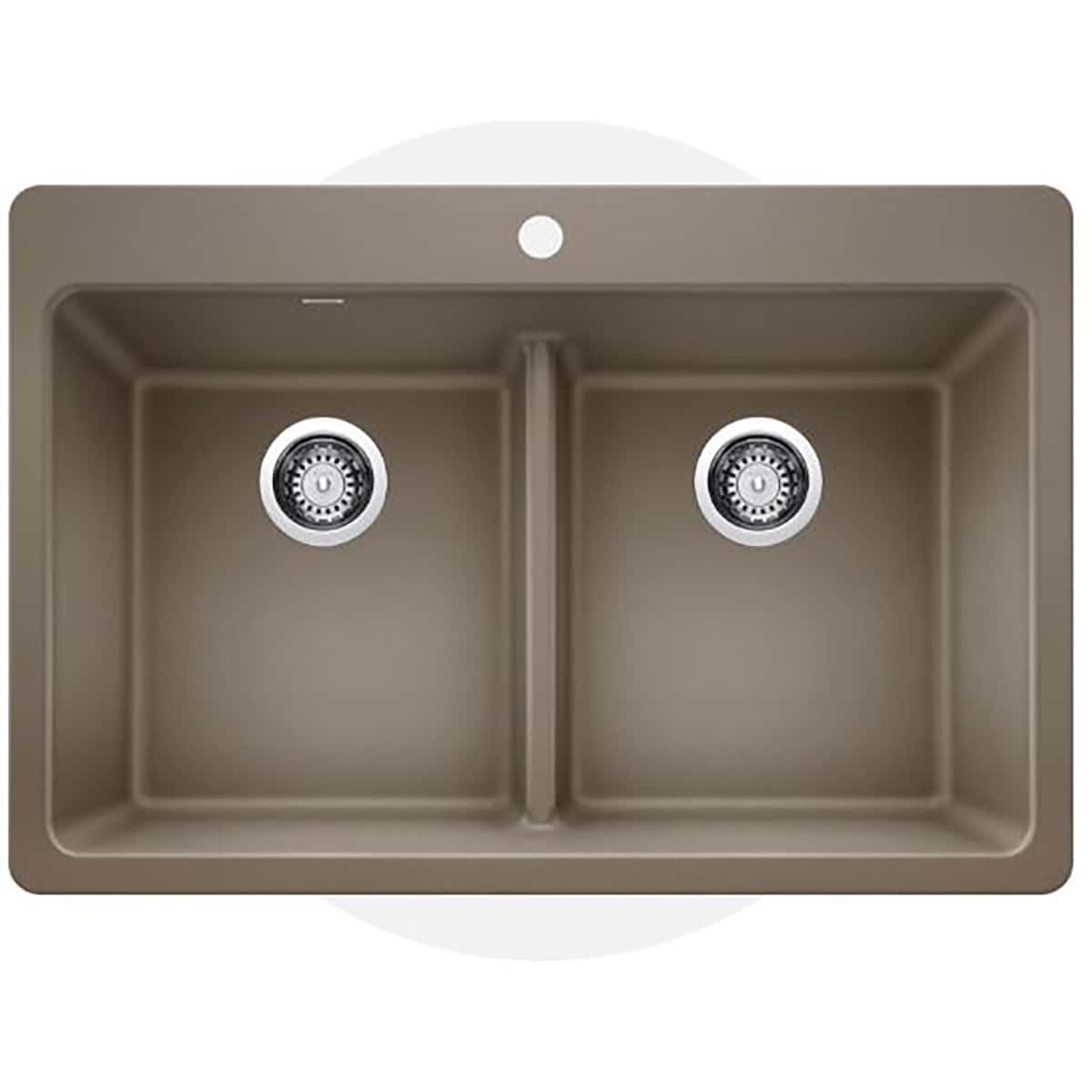 BLANCO Blanco 443002 Corence Equal Double Low Divide Dual Mount Kitchen Sink 33 inches x 22 inches x 9 inches