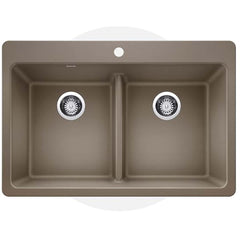 BLANCO Blanco 443002 Corence Equal Double Low Divide Dual Mount Kitchen Sink 33 inches x 22 inches x 9 inches