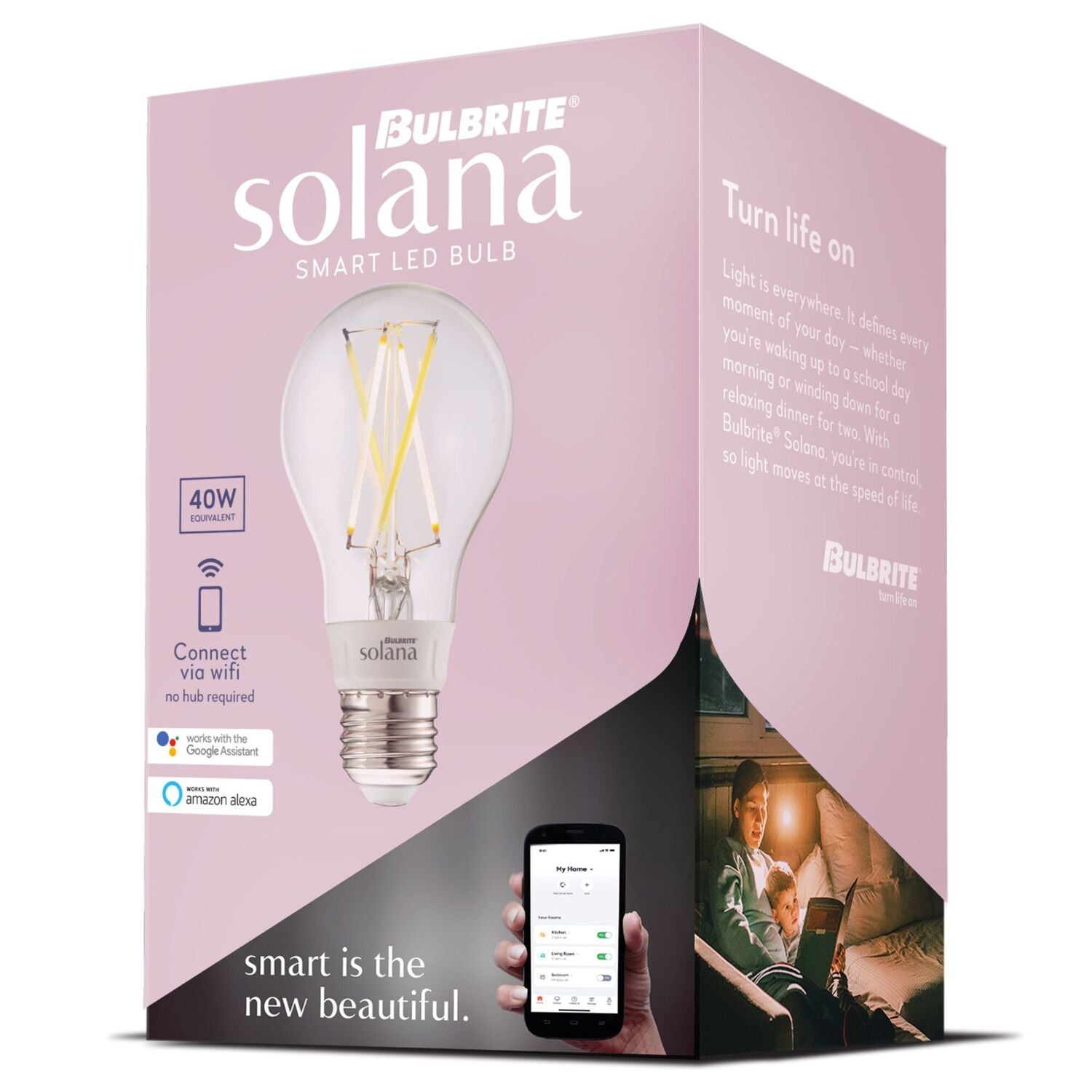 BULBRITE Bulbrite SL5WA19/W/CL/1P Smart LED WiFi Bulb 5.5W 40W Equivalent A19 1PK