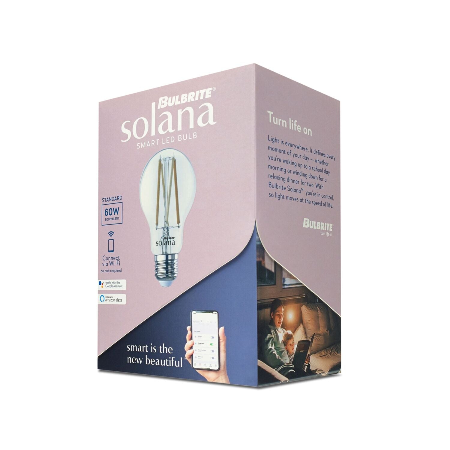 BULBRITE Bulbrite SL8WA19/90/W/CL/1P Smart LED WiFi Bulb 8W A19 1PK 60W Equivalent