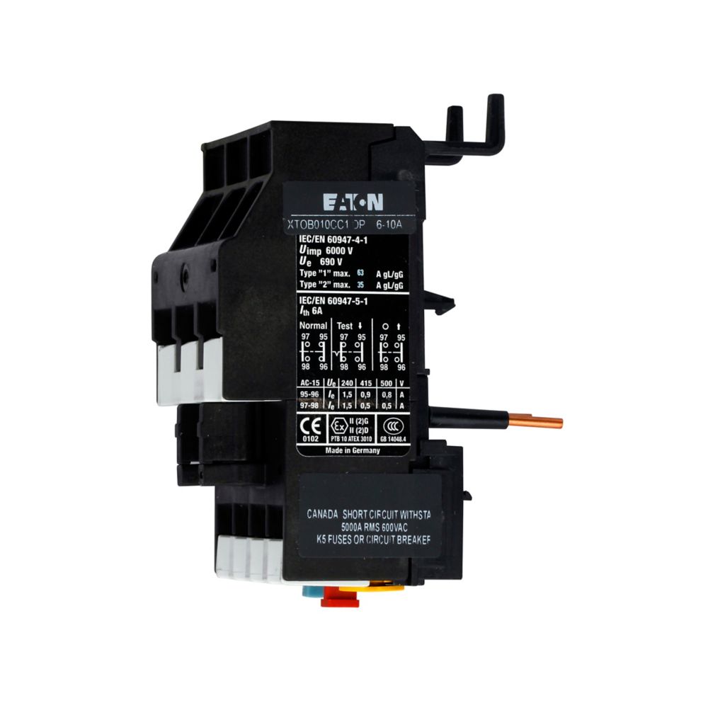 EATON Eaton XTOB016DC1DP XT IEC bimetallic overload relay 10-16A frame D 3-pole
