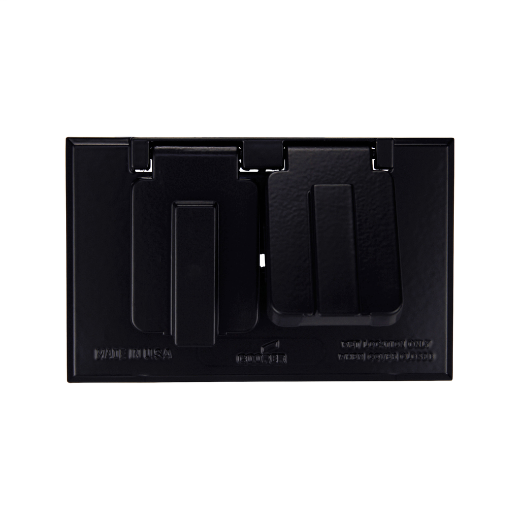 EATON Eaton S989BLK duplex receptacle cover two lid horizontal