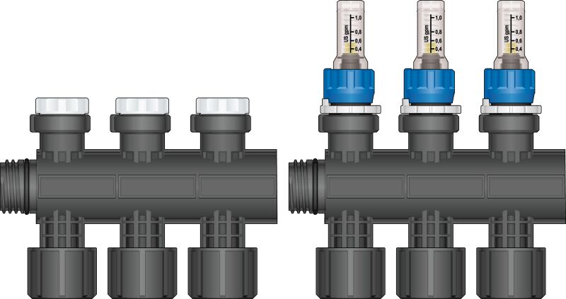 HEATLINK Heatlink 78303 TwistSeal Mini (40mm) 3-port Z.V.Supply & Flow Meter Return Module Pair
