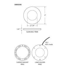 GM LIGHTING Gm Lighting sp-2-30-bnk slim led mini puck light 2.2w 3 inch