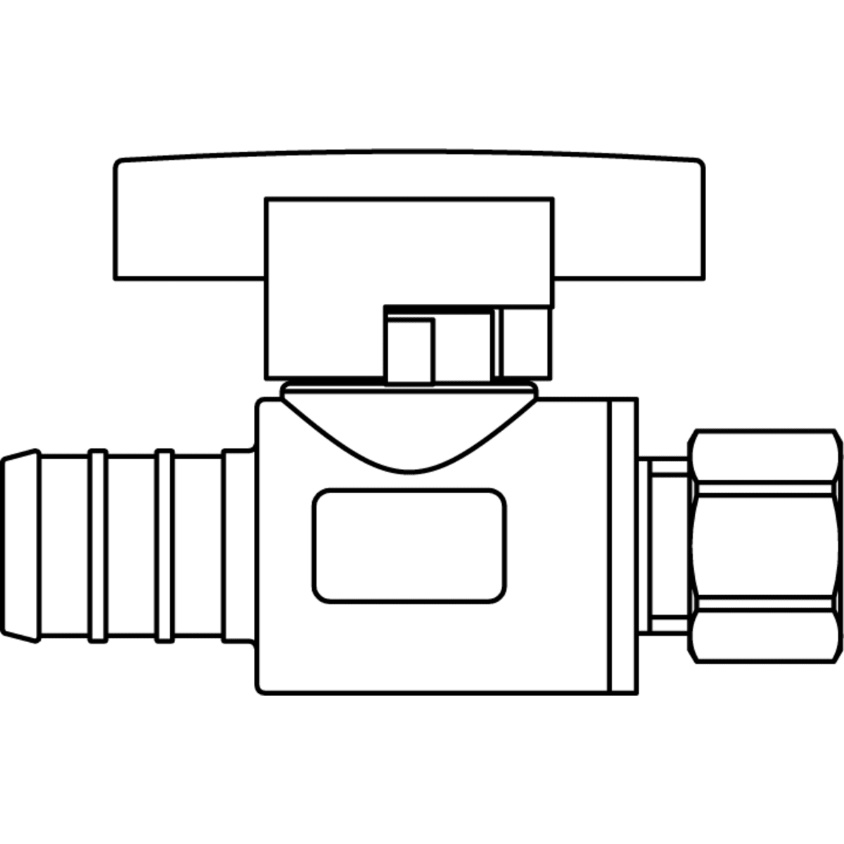 HEATLINK Heatlink 23905NLB 1/2 inches PEX × 1/4 inches O.D. No Lead Straight Ball Valve