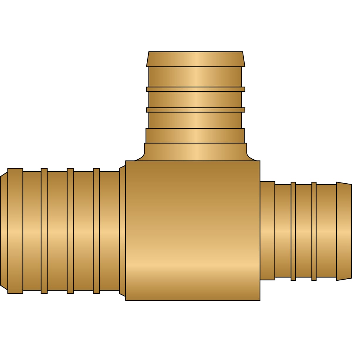 HEATLINK Heatlink 26822NL 1 inches x 3/4 inches x 3/4 inches PEX No Lead Brass Tee