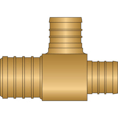 HEATLINK Heatlink 26822NL 1 inches x 3/4 inches x 3/4 inches PEX No Lead Brass Tee