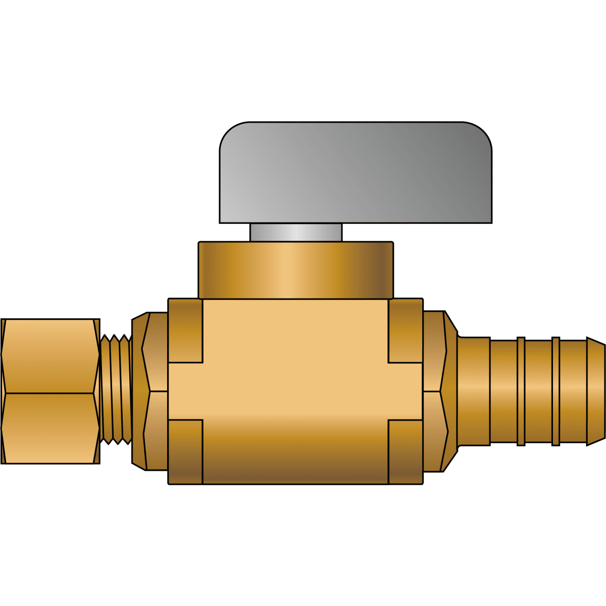 HEATLINK Heatlink 23905NL 1/2 inches PEX × 1/4 inches O.D. No Lead Straight Ball Valve