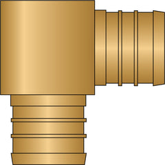 HEATLINK Heatlink 28022NL Pex No Lead Brass Elbow 3/4 Inch X 3/4 Inch 90 Degree