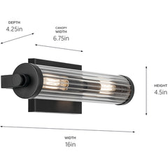 KICHLER Kichler 45648BK Azores bath bracket wall light 120V 16 inch