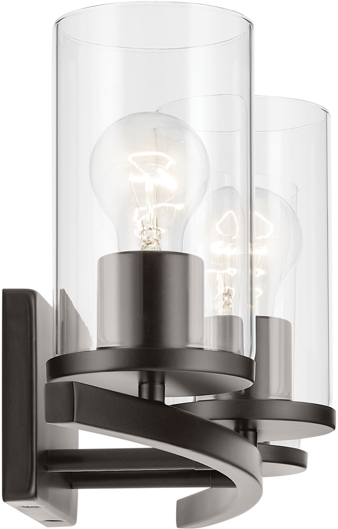 KICHLER Kichler 45497BKCLR Crosby 3-light vanity light 300w 23 inch up or down