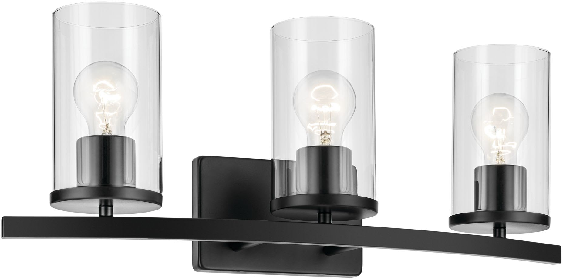 KICHLER Kichler 45497BKCLR Crosby 3-light vanity light 300w 23 inch up or down