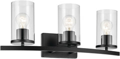 KICHLER Kichler 45497BKCLR Crosby 3-light vanity light 300w 23 inch up or down
