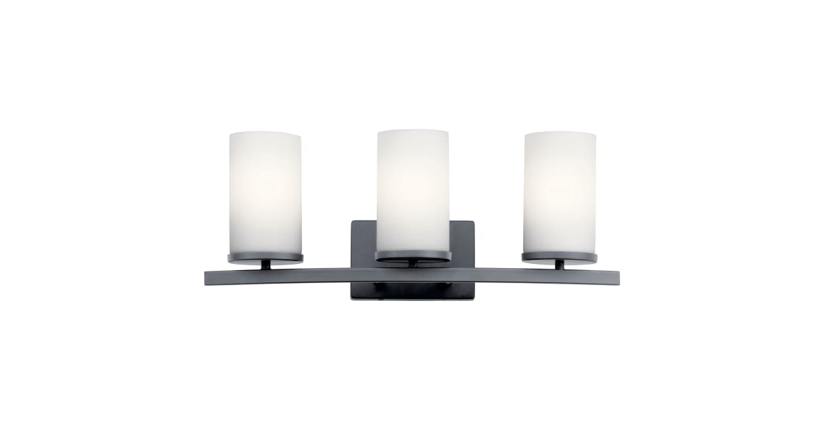 KICHLER Kichler 45497BKCLR Crosby 3-light vanity light 300w 23 inch up or down