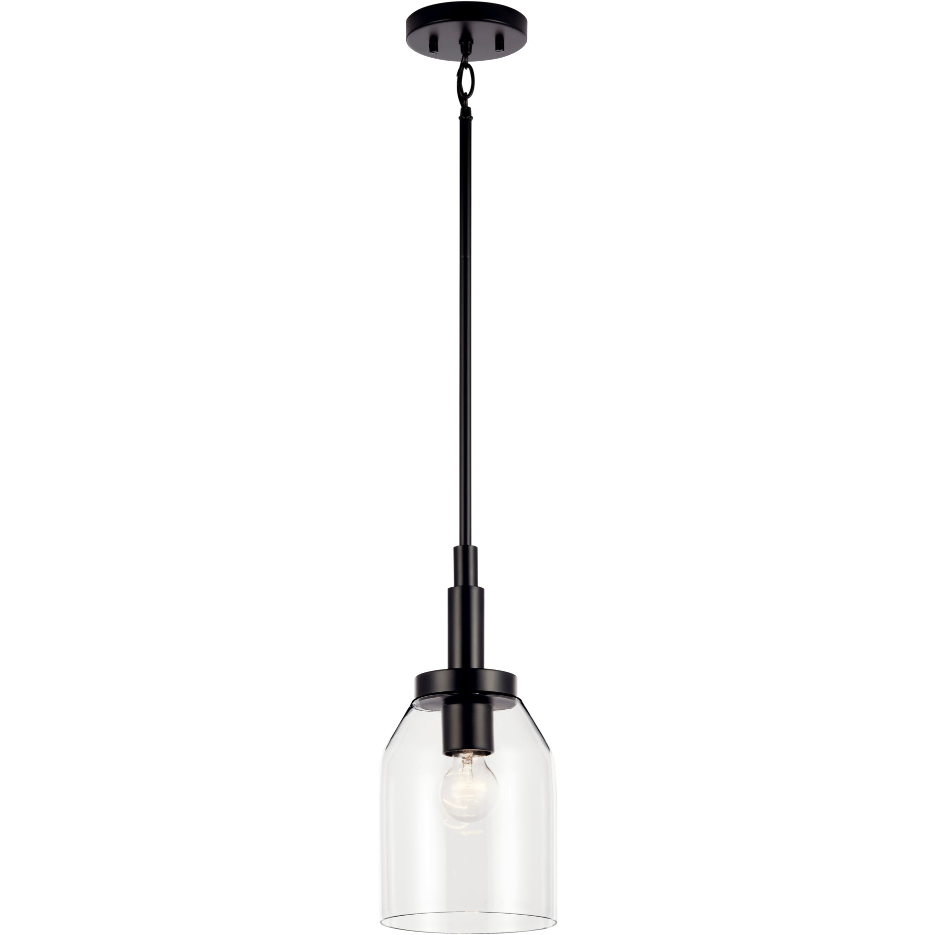 KICHLER Kichler 52725BK Madden 1 Light Small Pendant 75 Watts 7 Inch W 15 Inch H