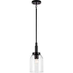 KICHLER Kichler 52725BK Madden 1 Light Small Pendant 75 Watts 7 Inch W 15 Inch H