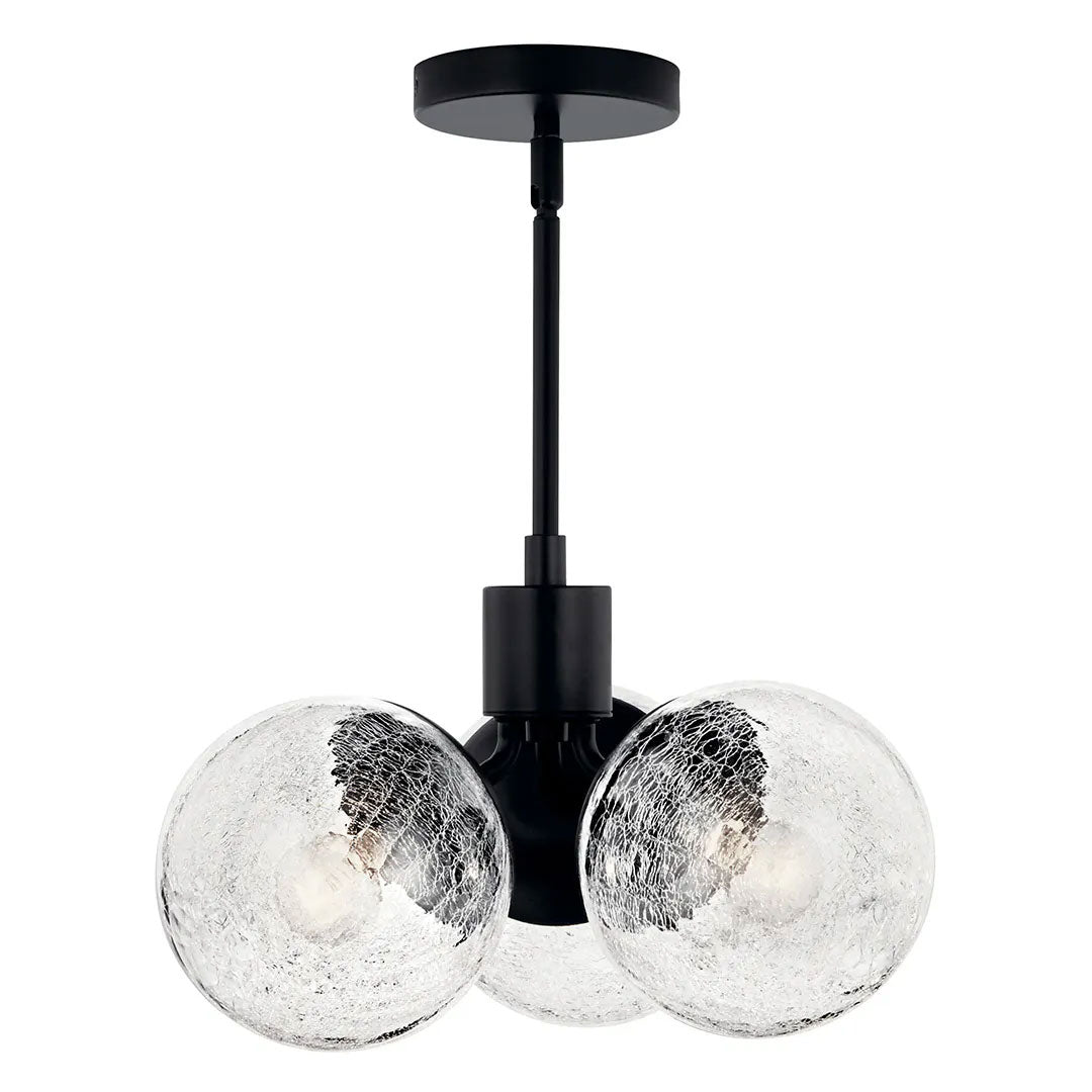 KICHLER Kichler 52700BK Silvarious 16.5 inch 3 light pendant 40W angled ceiling compatible