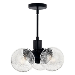 KICHLER Kichler 52700BK Silvarious 16.5 inch 3 light pendant 40W angled ceiling compatible