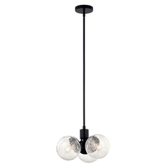KICHLER Kichler 52700BK Silvarious 16.5 inch 3 light pendant 40W angled ceiling compatible
