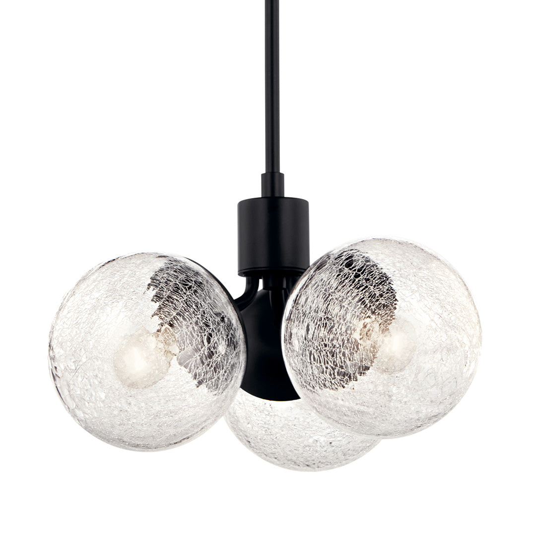KICHLER Kichler 52700BK Silvarious 16.5 inch 3 light pendant 40W angled ceiling compatible