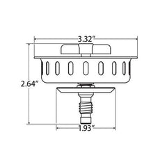 JOMAR Jomar 300-001 SS-304 Twist-N-Loc Chrome Plated Brass Sink Strainer 1/16 inches-3/4 inches Sink Thickness