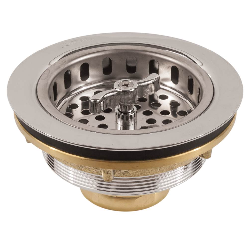 JOMAR Jomar 300-023CLAM Chrome Plated Brass or 300 Grade Brushed Stainless Steel Sink Strainer BS-325B