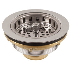 JOMAR Jomar 300-023CLAM Chrome Plated Brass or 300 Grade Brushed Stainless Steel Sink Strainer BS-325B
