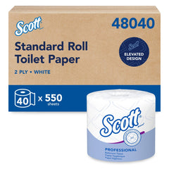 KIMBERLY-CLARK Kimberly-Clark 48040 Scott Standard Roll Toilet Paper 550 Sheets Per Roll, 40 Rolls Per Case