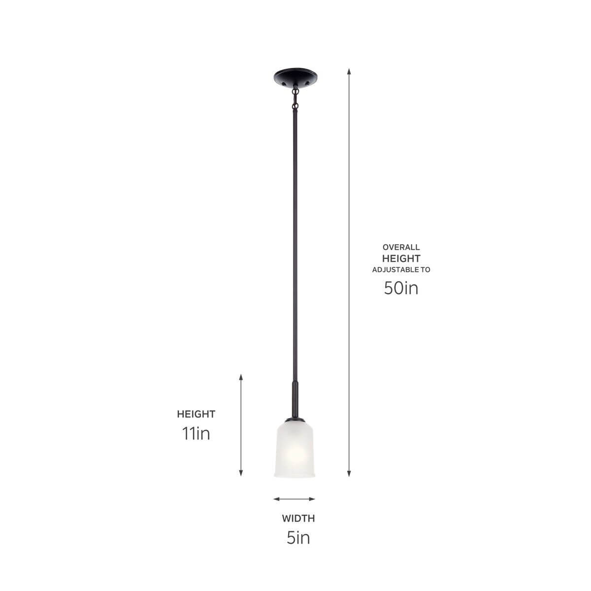 KICHLER Kichler 43674BK Shailene 1 light 100W 5 inch A19 mini pendant